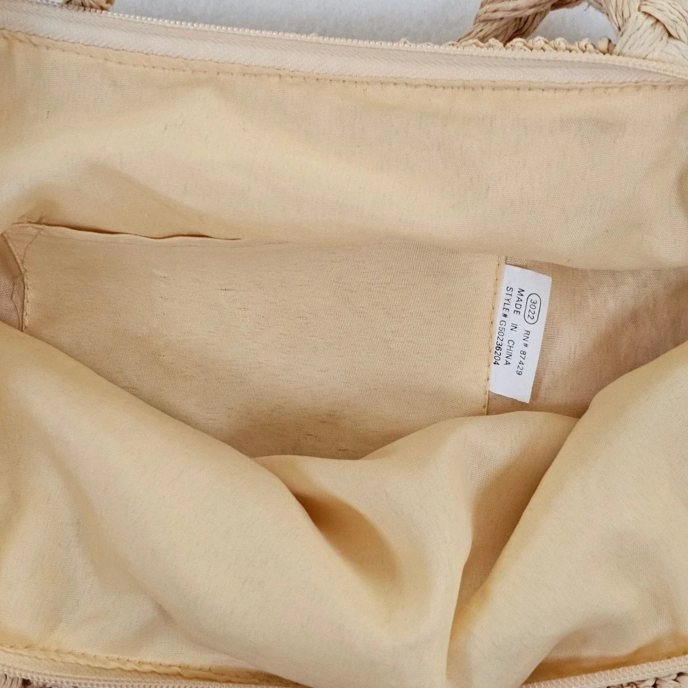 Unbranded Colorblock Straw Tote Bag‎ Sunset Ombre Crochet Beach Bag G50236204